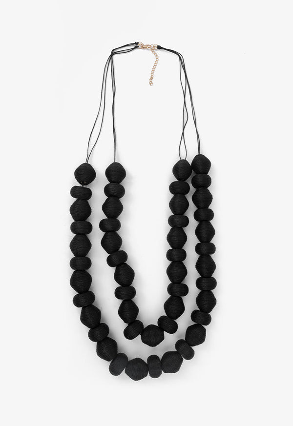 Choice Chunky Thread Wrapped Necklace Black