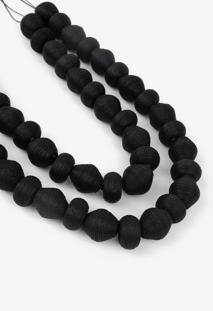 Choice Chunky Thread Wrapped Necklace Black