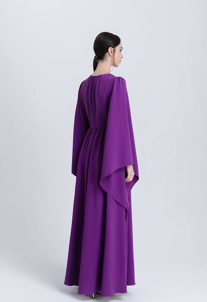 Choice Butterfly Sleeve Maxi Dress Purple