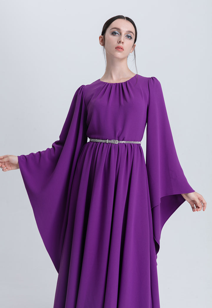 Choice Butterfly Sleeve Maxi Dress Purple