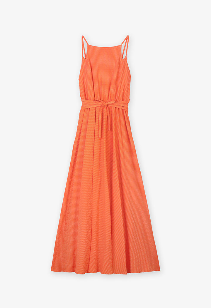 Choice Solid Sleeveless Dress Orange