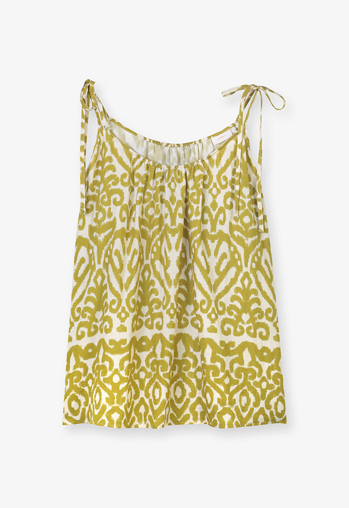 Choice Printed Strappy Top Lime