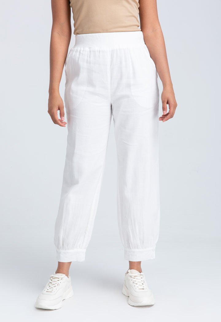 Choice Loose Cuffed Trouser Off White