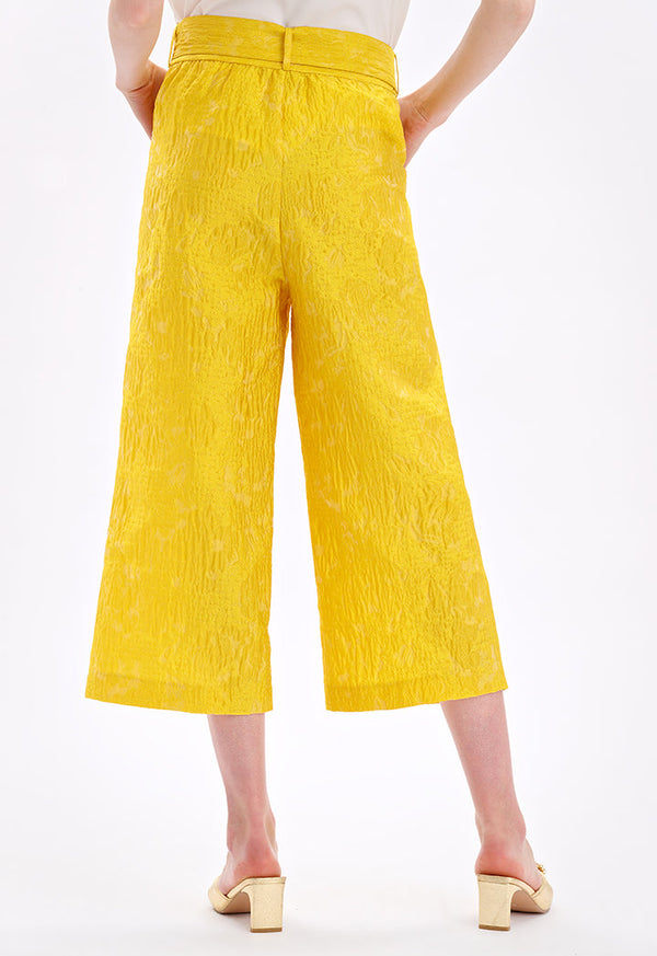 Choice High Waist Belted Trouser Yellow