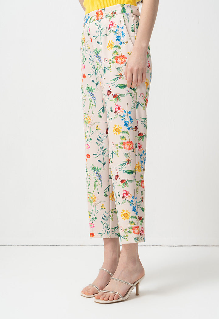 Choice High-Waist Printed Floral Trousers Print