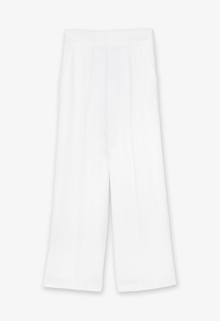 Choice Solid High-Waist Trousers Offwhite