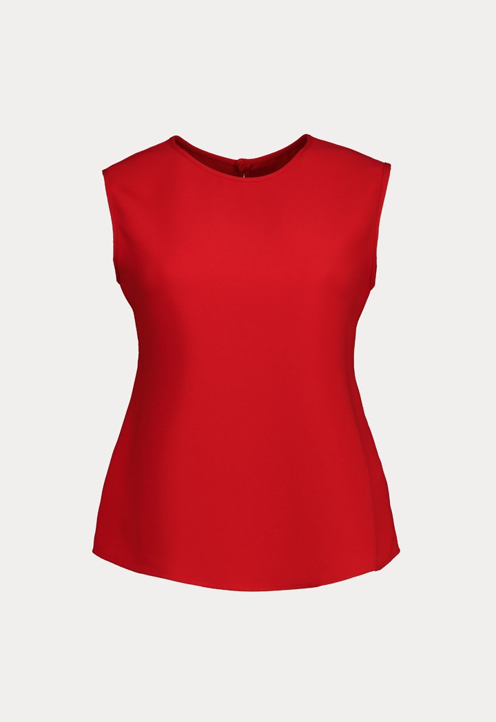 Choice Sleeveless Round Neck Blouse Red - Wardrobe Fashion