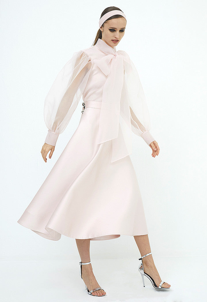 Choice Organza Ribbon Shirt Blush