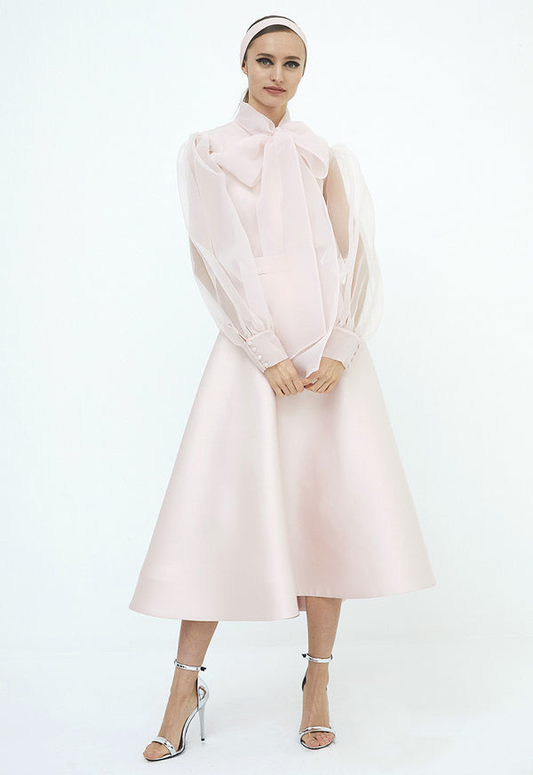 Choice Organza Ribbon Shirt Blush