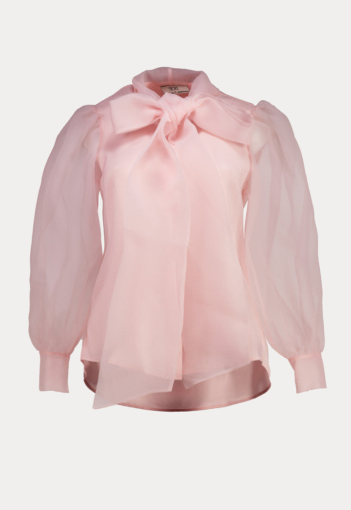 Choice Organza Ribbon Shirt Blush