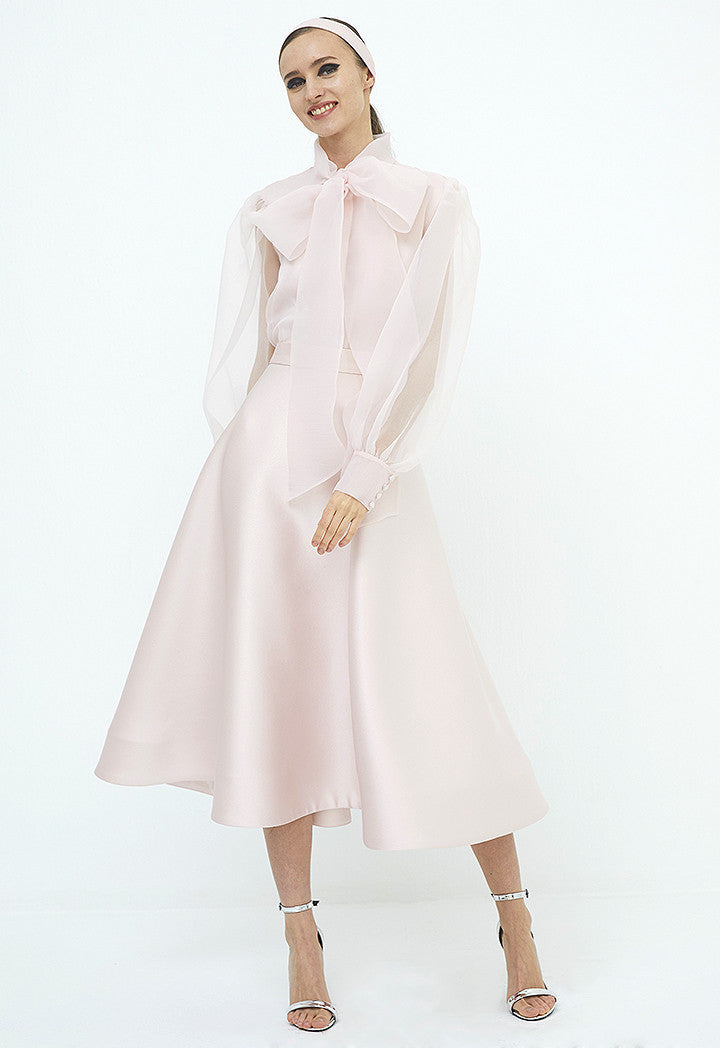 Choice Organza Ribbon Shirt Blush