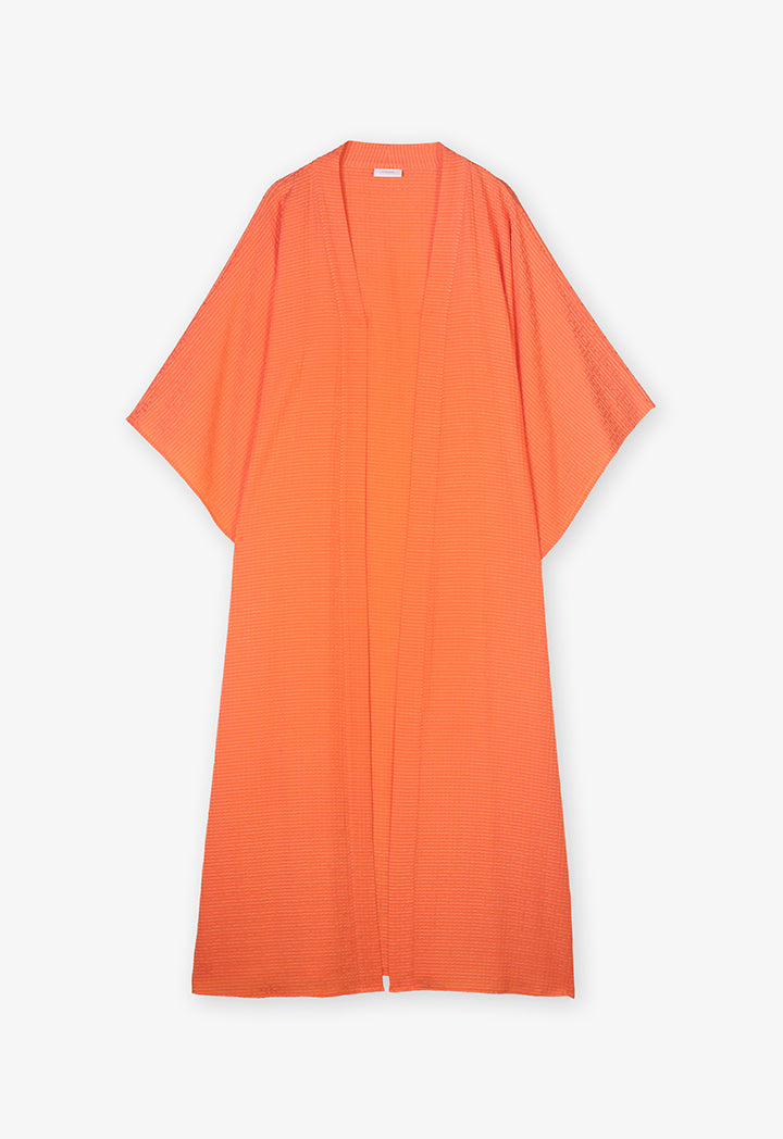 Choice Solid Long Wide Sleeves Abaya Orange