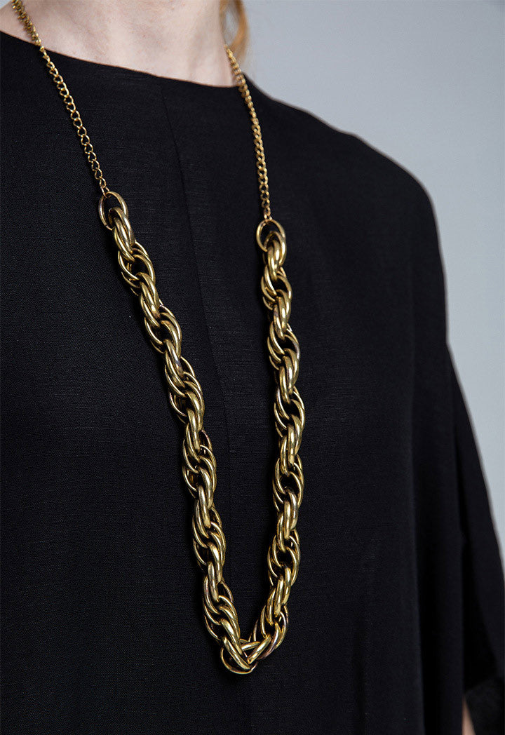 Choice Gold Chunky Twisted Necklace Gold