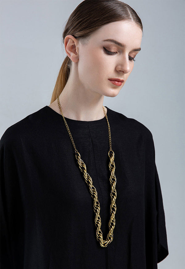 Choice Gold Chunky Twisted Necklace Gold