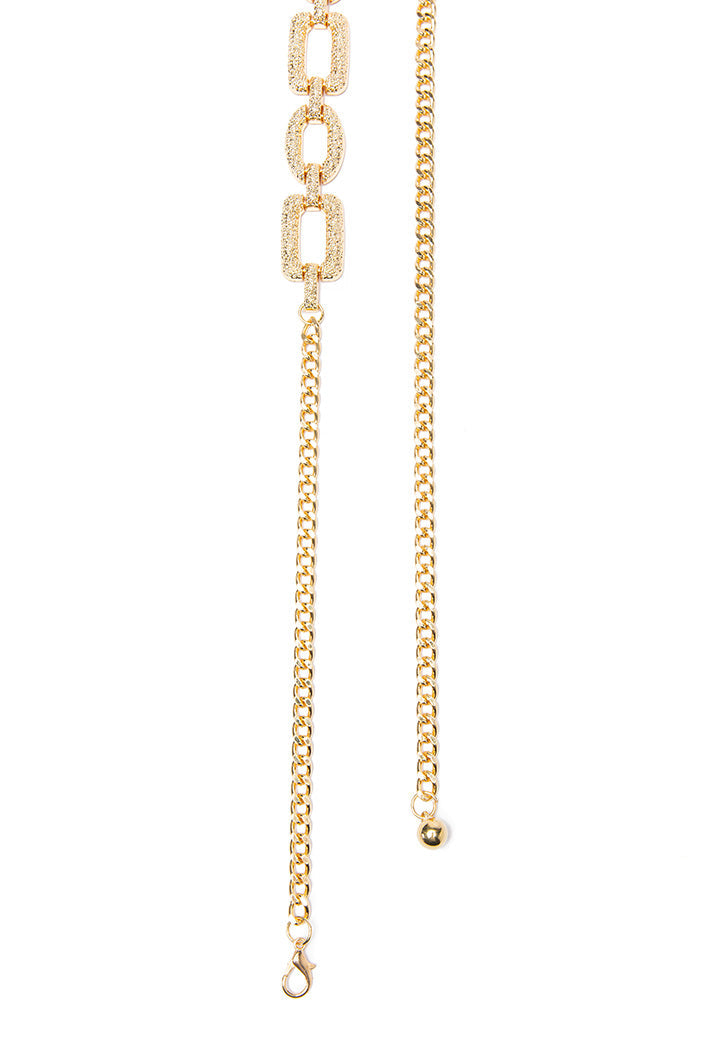 Choice Gold Tone Brass Curb Solid Chain Waist Belt Gold