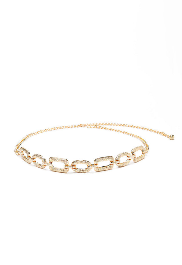 Choice Gold Tone Brass Curb Solid Chain Waist Belt Gold