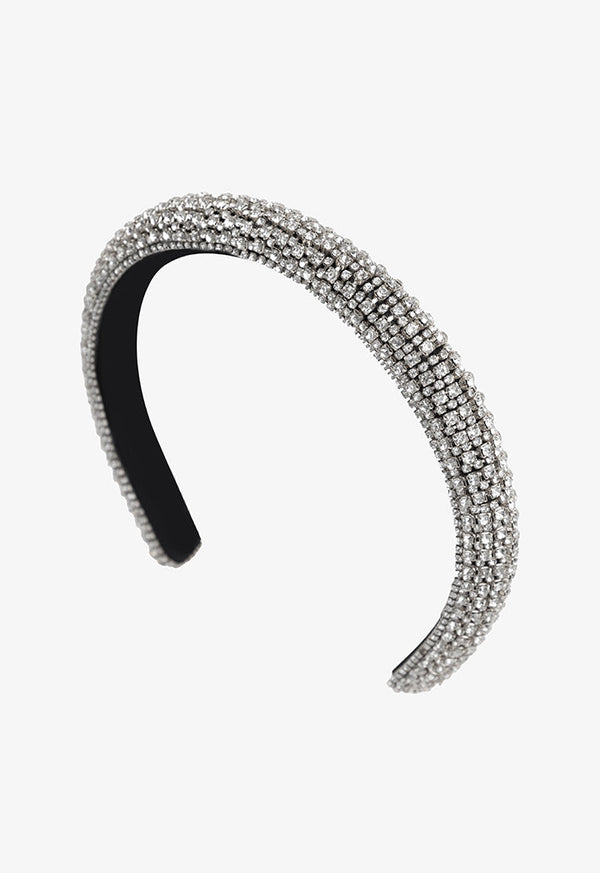 Choice Crystal Encrusted Hairband Silver