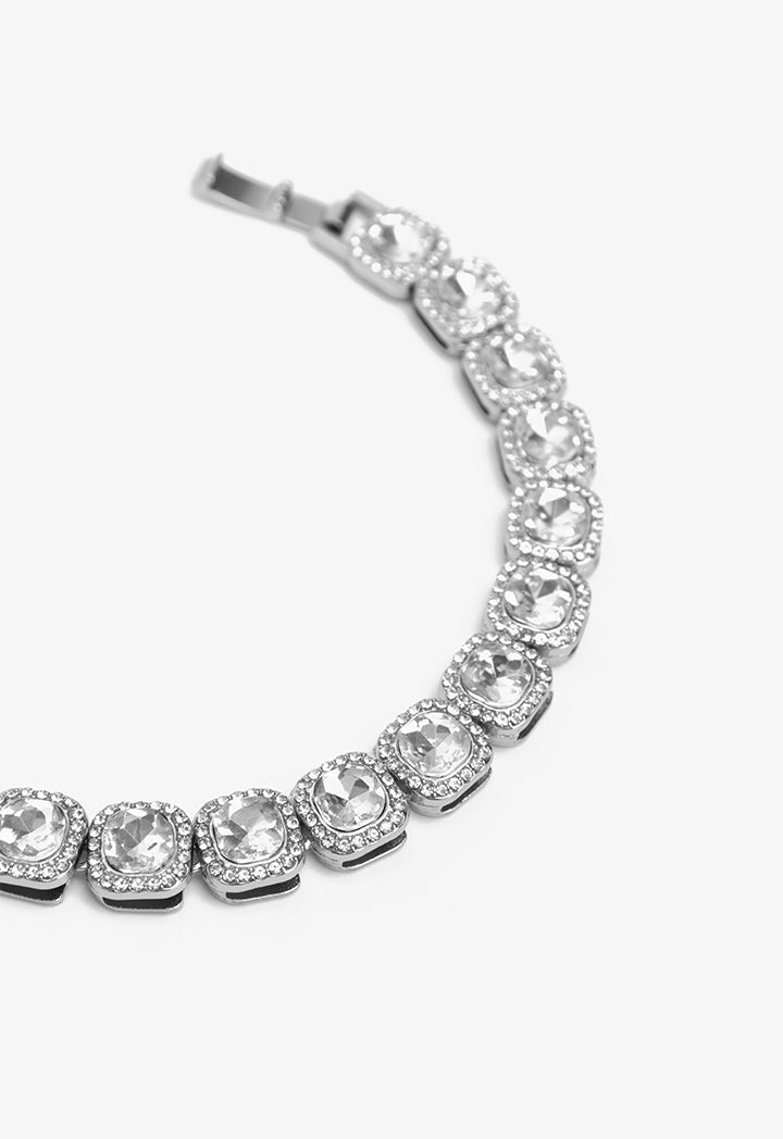 Choice Square Cut Crystal Bracelet Silver