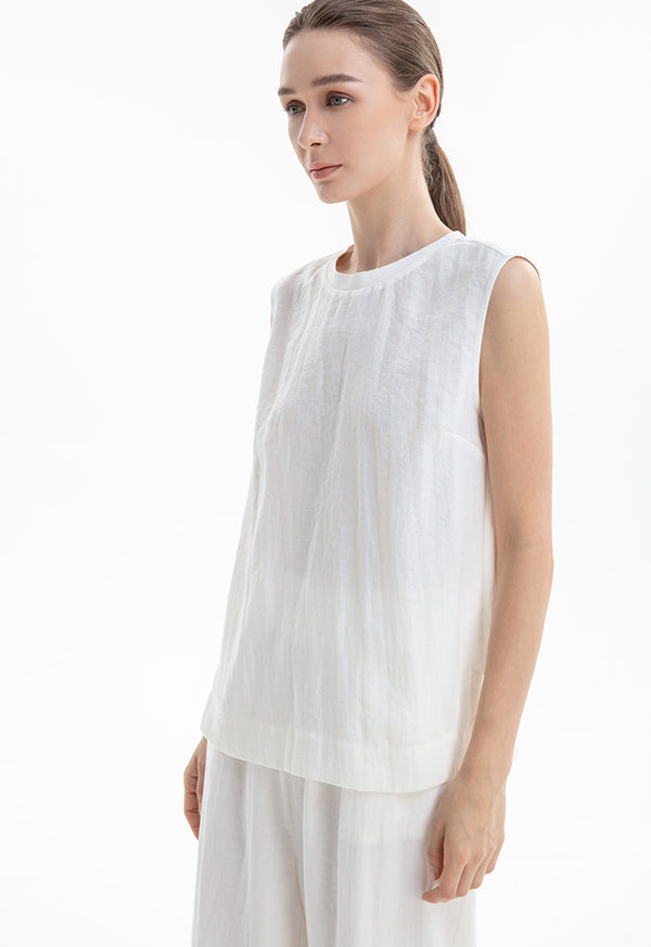 Choice Basic Sleeveless Blouse Off White