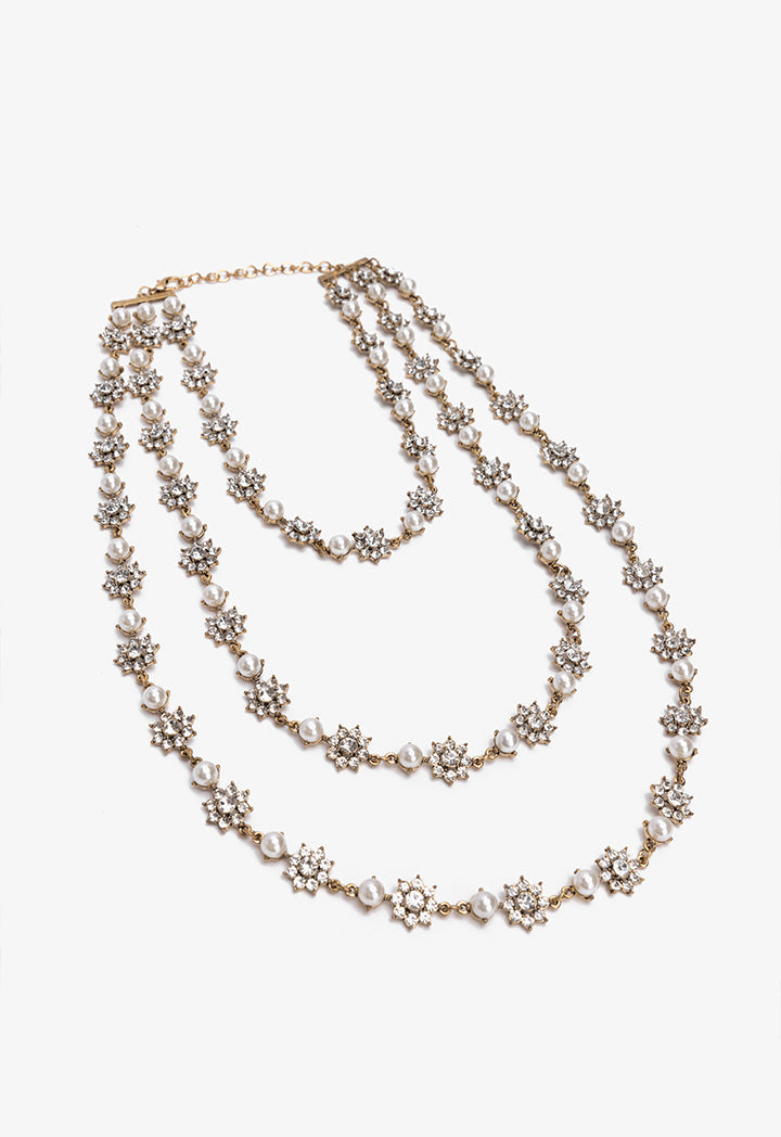 Choice Multistring Embellished Necklace Gold