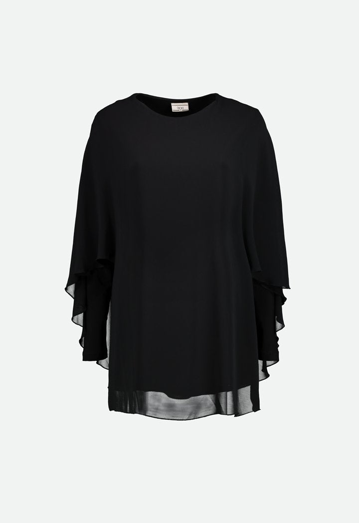 Choice Chiffon Overlay Blouse Black