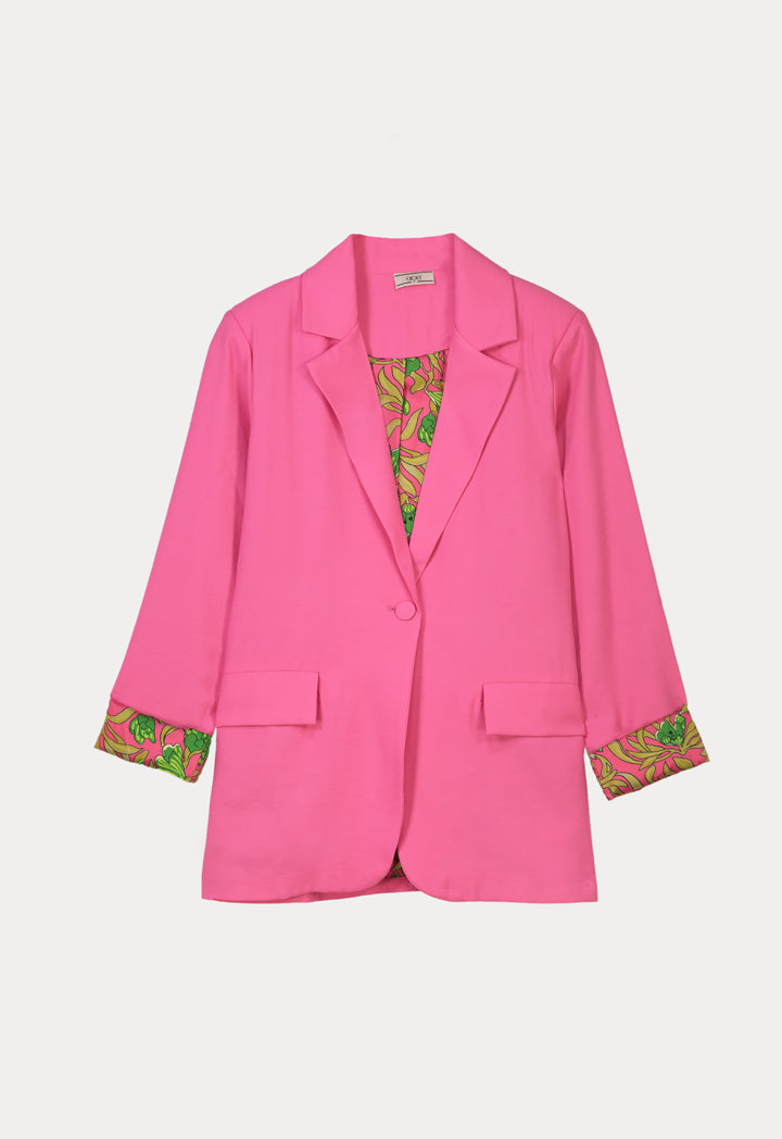 Choice Classic Blazer With Printed Lining Pink