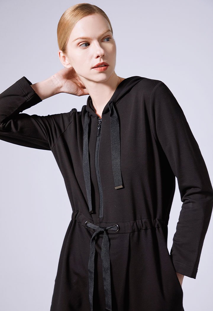 Choice Long Sleeve Hoodie Jumpsuit Black