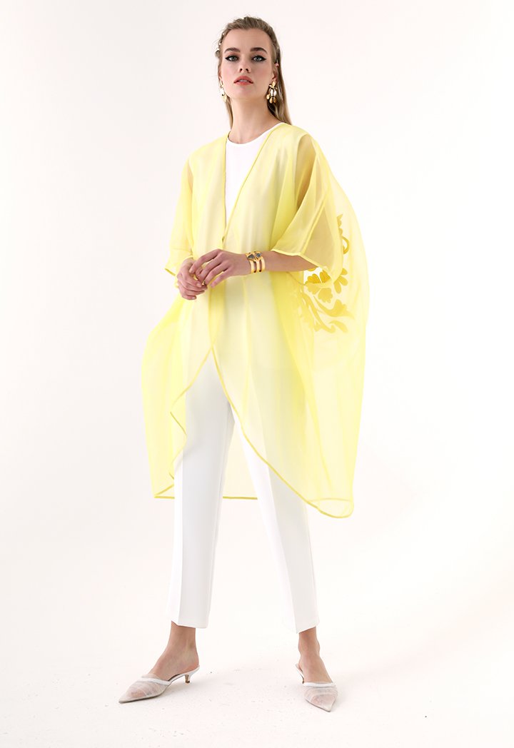 Choice Organza Kimono Jacket Yellow