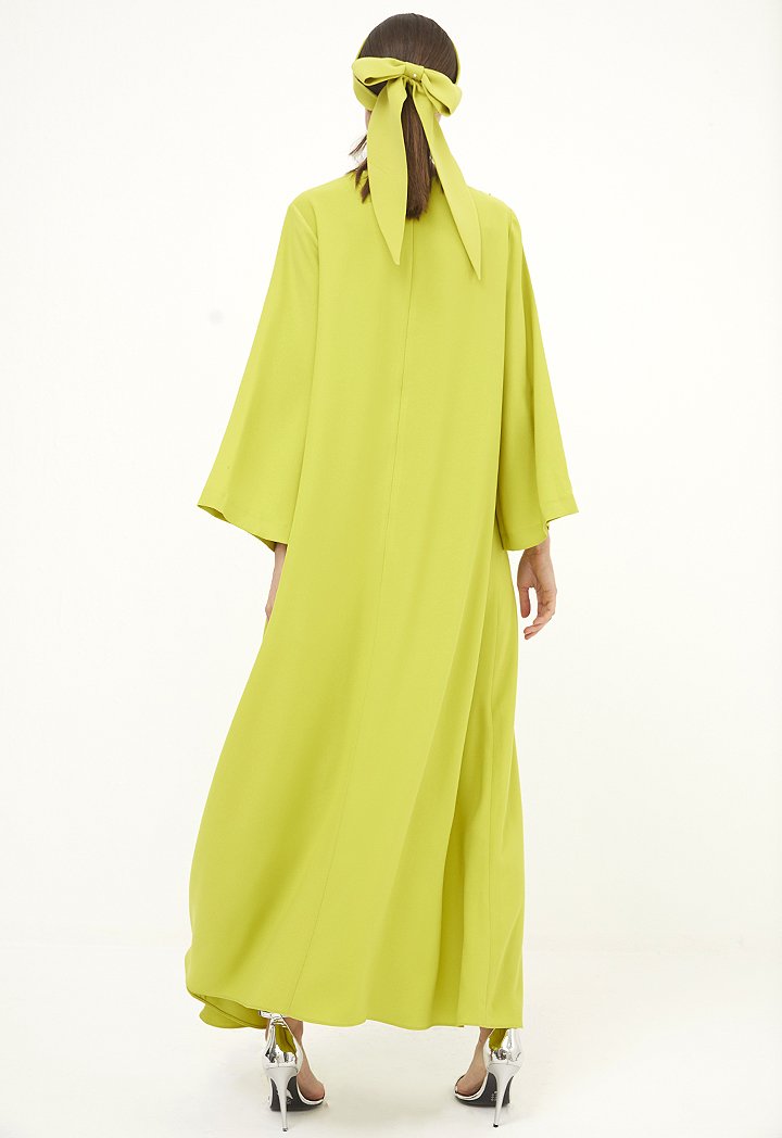 Choice Ruffled Long Dress Lime - Wardrobe Fashion