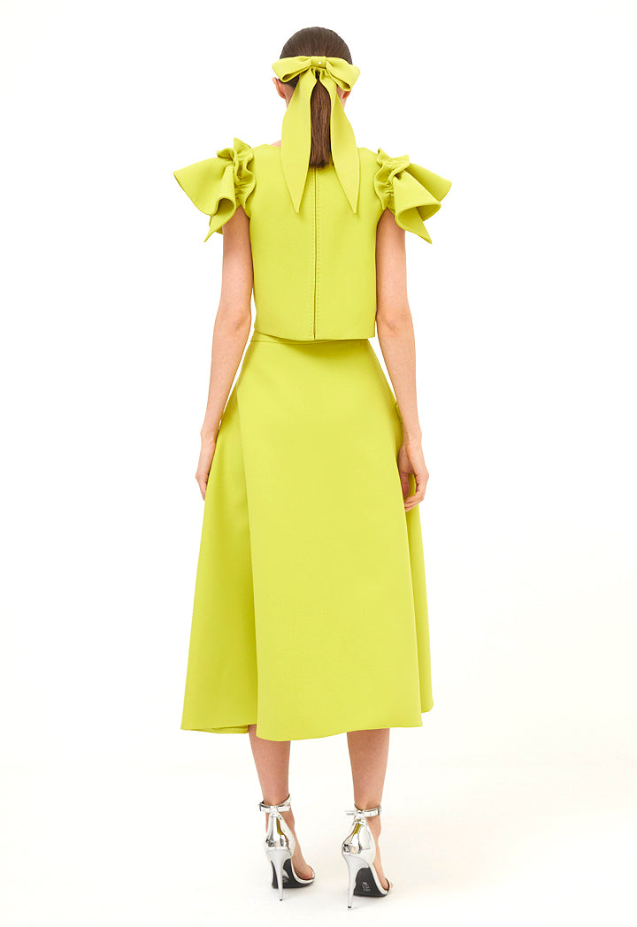 Choice Ruffled Pocket Skirt Lime