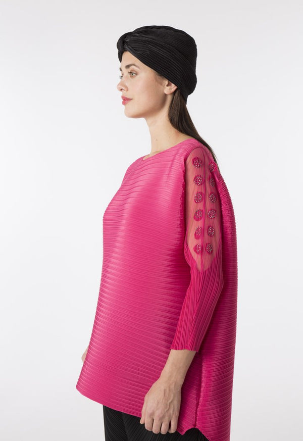 Choice Micro Pleated Blouse Fuchsia