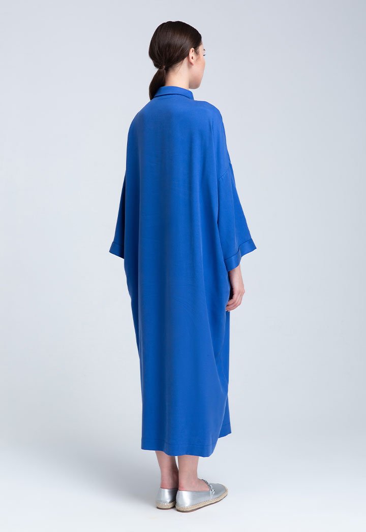 Choice Drop Shoulder Jersey Long Dress Cobalt