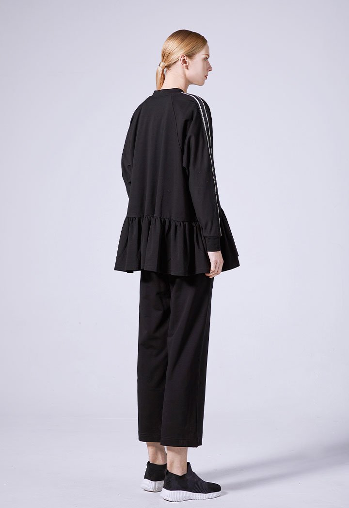 Choice Ruffle Hem Jacket Black