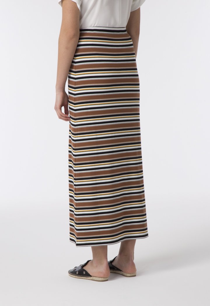 Choice Ribbed Stripes A-Line Skirt Multicolor