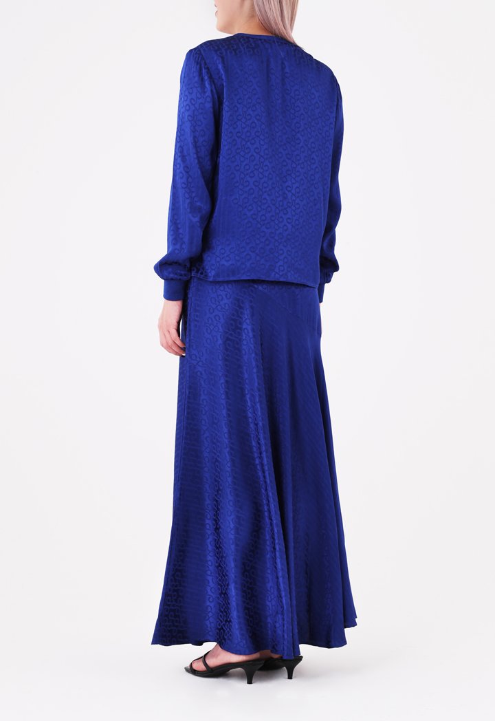 Choice Jacquard Pullover Top Cobalt