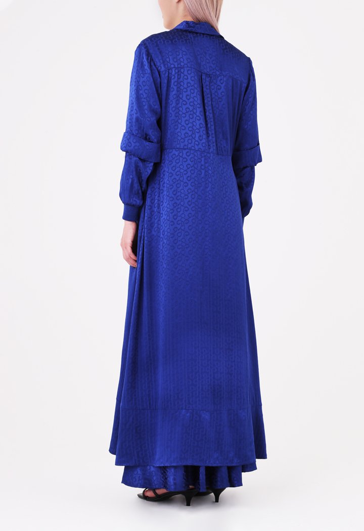 Choice Jacquard Shirt Dress Cobalt