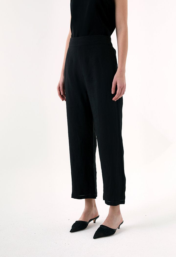 Choice Linen Wide Leg Trouser Black