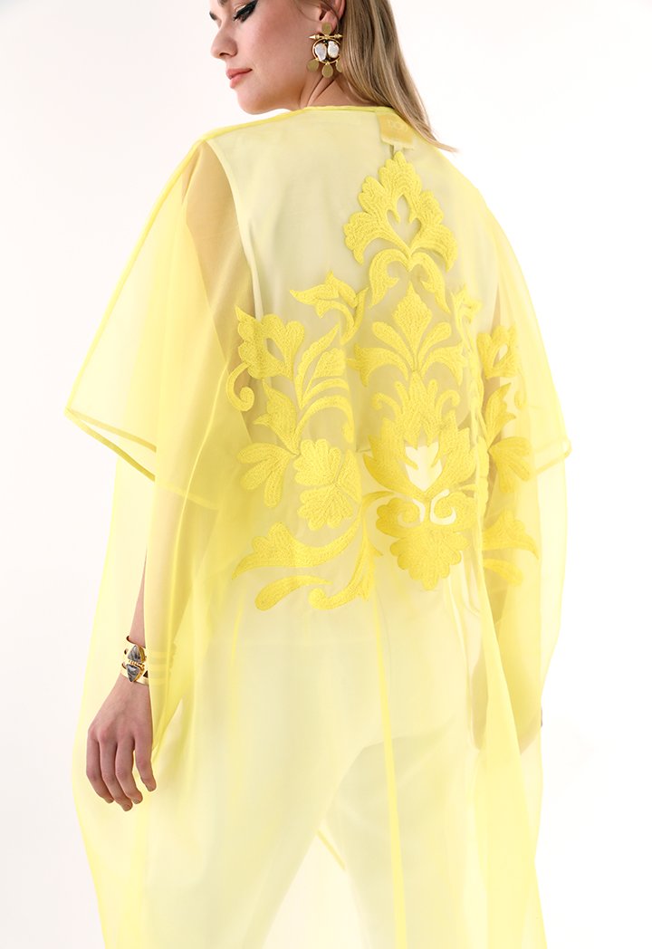 Choice Organza Kimono Jacket Yellow