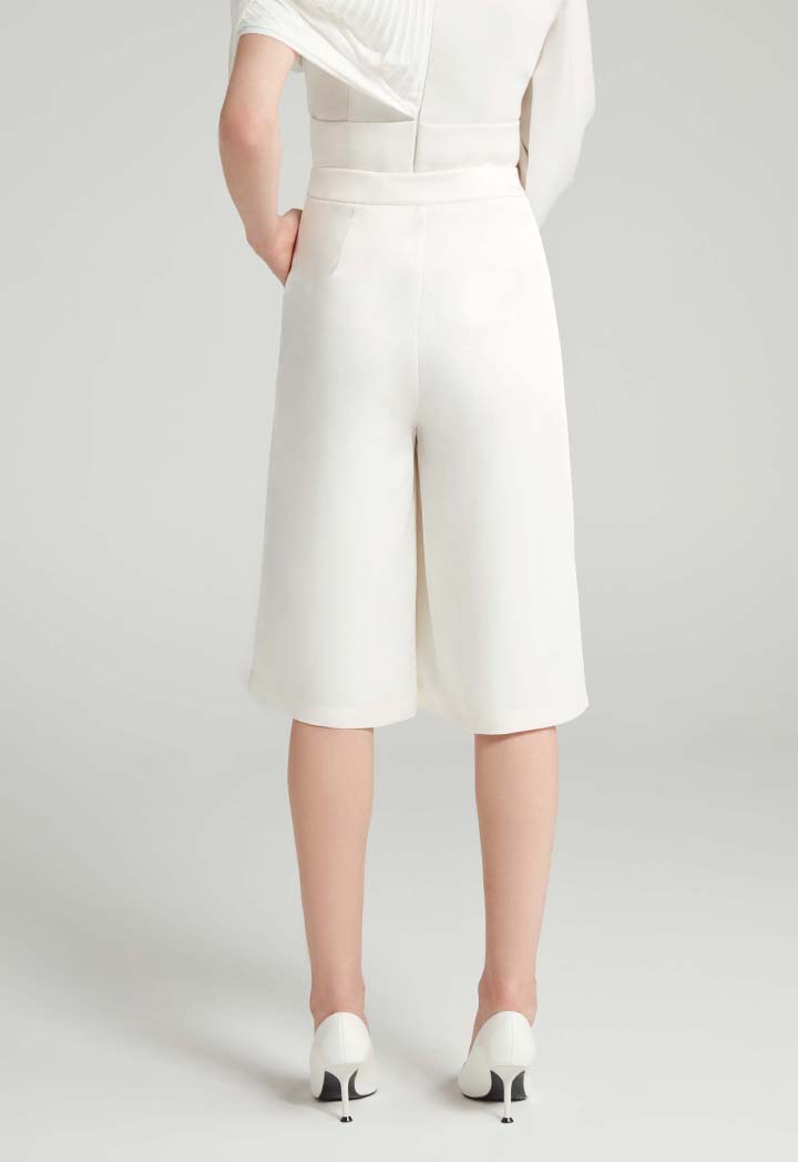 Choice Solid Culottes With Pocket Detail Off White