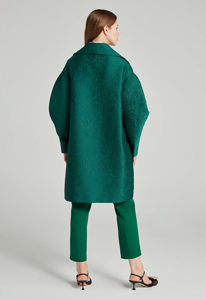 Choice Wide Textured Jacket Green