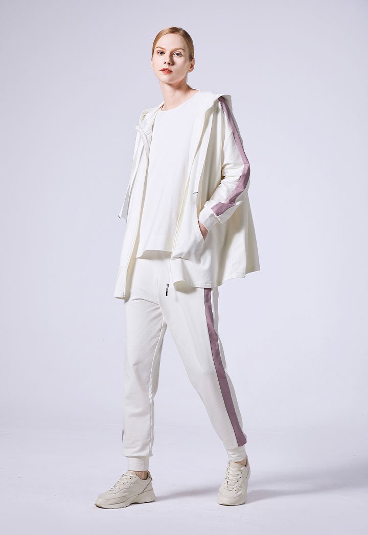 Choice Long Sleeve Hoodied Jacket Off White