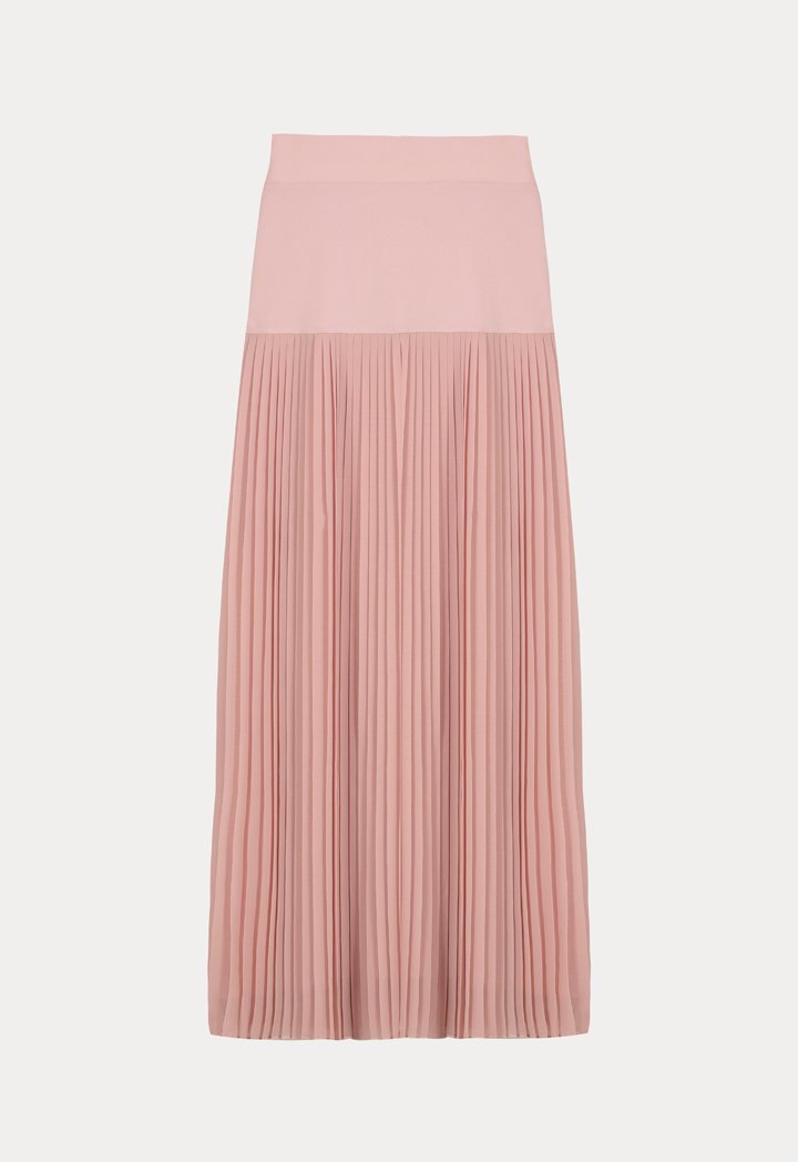 Choice Basics Elasticated Accordion Pleat Skirt Blush