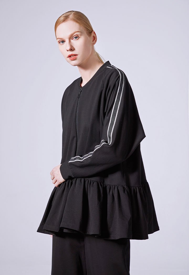 Choice Ruffle Hem Jacket Black