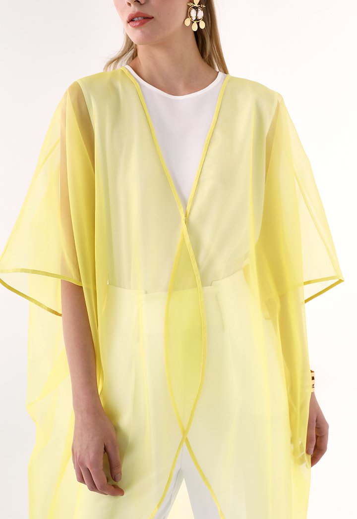 Choice Organza Kimono Jacket Yellow