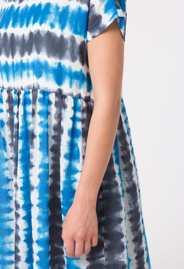 Choice Tie Dye Maxi Dress Chevron Blue