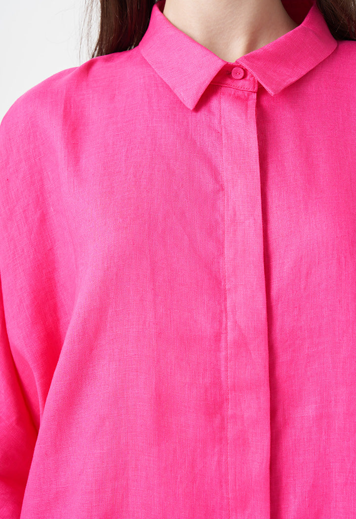 Choice Solid Relax Fit Shirt Fuchsia