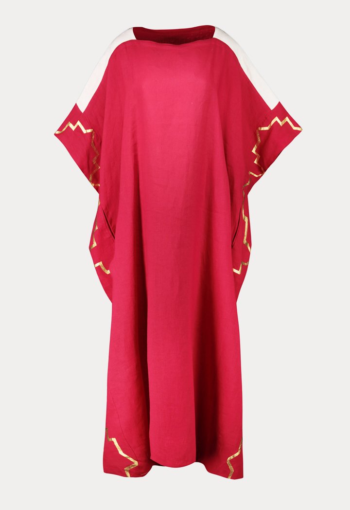 Choice Printed Side Detail Abaya Dress Fuchsia - Wardrobe Fashion