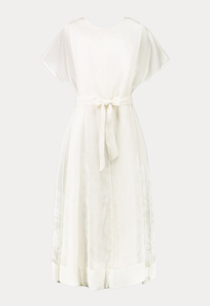 Choice Printed Organza Maxi Dress Offwhite