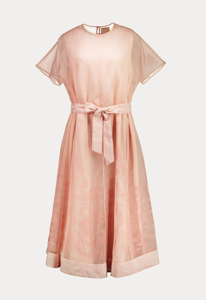 Choice Printed Organza Maxi Dress Blush