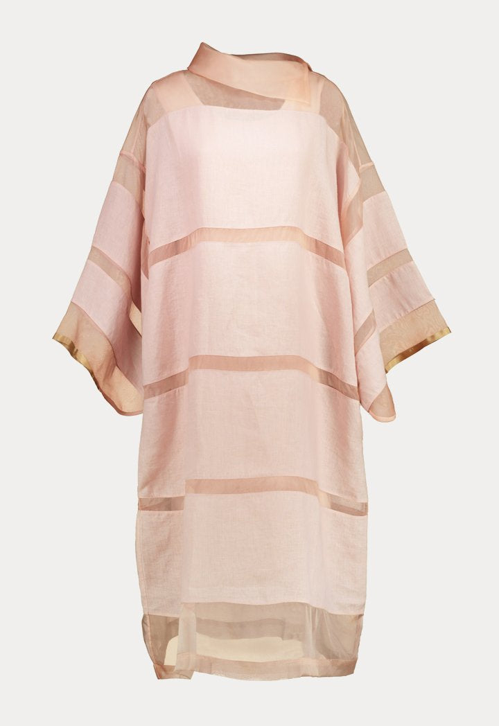 Choice Organza Trim Kaftan Dress Blush